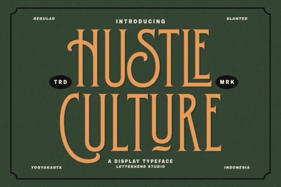 Hustle Culture: A Monoline Serif Display Font for Digital Branding