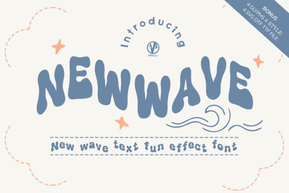 New Wave Display Font for Retro Web Design and Digital Branding